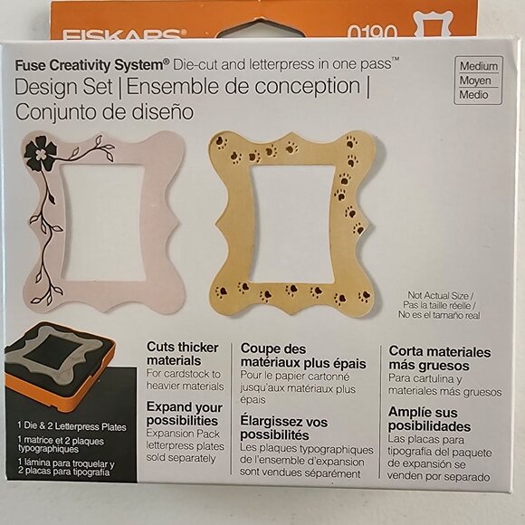 Fiskars Fuse Creativity System Medium Design Set Die-Cut & Letterpress Plates - Picture 2 of 6